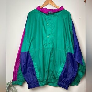 Vintage Prospirit Colourblock Windbreaker Rain Jacket XXL Unisex